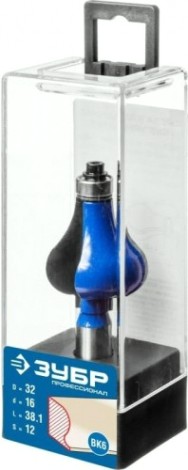 Фреза по дереву ЗУБР ПРОФЕССИОНАЛ 32x38мм, хвостовик 12мм, кромочная фигурная №7 [28718-32]