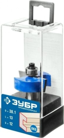 Фреза по дереву ЗУБР ПРОФЕССИОНАЛ 38.1x13мм, хвостовик 12мм, фальцевая [28758-38.1-12]