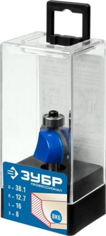 Фреза по дереву ЗУБР ПРОФЕССИОНАЛ 38.1x16мм, радиус 12.7мм, кромочная калевочная №2 [28702-38.1]