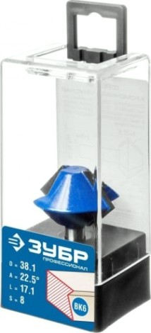 Фреза по дереву ЗУБР ПРОФЕССИОНАЛ 38.1x22мм, кромочная конусная [28725-38.1-22]