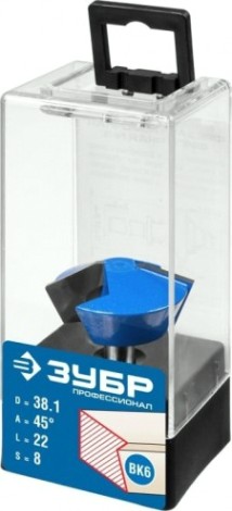 Фреза по дереву ЗУБР ПРОФЕССИОНАЛ 38.1x22мм, кромочная конусная [28725-38.1-45]