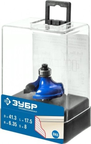 Фреза по дереву ЗУБР ПРОФЕССИОНАЛ 41,3x18мм, радиус 6.3мм, кромочная калевочная №5 [28706-41.3]