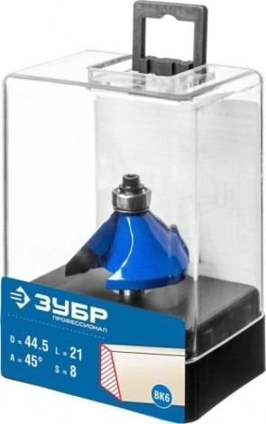 Фреза по дереву ЗУБР ПРОФЕССИОНАЛ 44,5x23мм, кромочная калевочная(фасочная) №9 [28711-44.5]