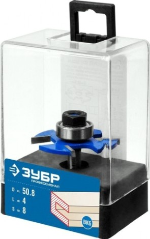 Фреза по дереву ЗУБР ПРОФЕССИОНАЛ 50,8x4мм, хвостовик 8мм, горизонтально-пазовая [28757-50.8-4]