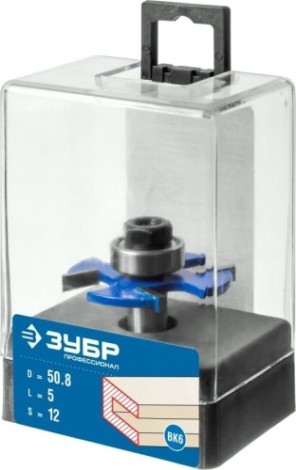 Фреза по дереву ЗУБР ПРОФЕССИОНАЛ 50,8x5мм, хвостовик 12мм, горизонтально-пазовая [28757-50.8-5-12]