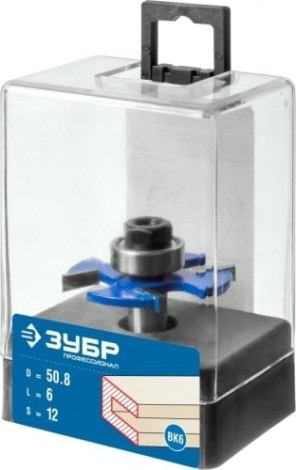 Фреза по дереву ЗУБР ПРОФЕССИОНАЛ 50,8x6мм, хвостовик 12мм, горизонтально-пазовая [28757-50.8-6-12]