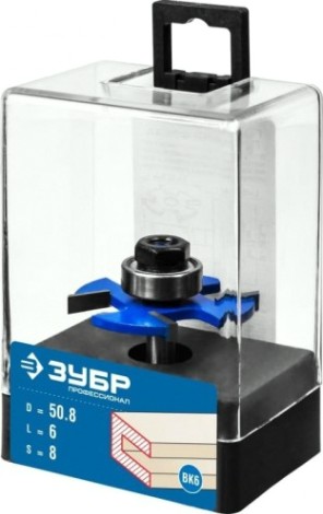 Фреза по дереву ЗУБР ПРОФЕССИОНАЛ 50,8x6мм, хвостовик 8мм, горизонтально-пазовая [28757-50.8-6]