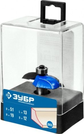 Фреза по дереву ЗУБР ПРОФЕССИОНАЛ 51x13мм, радиус 19мм, фигирейная №2 [28761-51]
