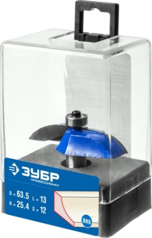 Фреза по дереву ЗУБР ПРОФЕССИОНАЛ 63,5x13мм, радиус 25.4мм, фигирейная №2 [28761-63.5]