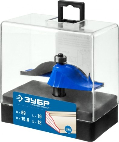 Фреза по дереву ЗУБР ПРОФЕССИОНАЛ 89x19мм, радиус 15.8мм, фигирейная №1 [28760-89]