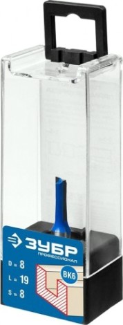 Фреза по дереву ЗУБР ПРОФЕССИОНАЛ 8x19мм, хвостовик 8мм, прямая [28753-8-19]