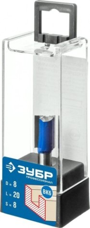 Фреза по дереву ЗУБР ПРОФЕССИОНАЛ 8x19мм, хвостовик 8мм, прямая с нижними подрезател [28755-8-19]