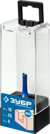Фреза по дереву ЗУБР "Профессионал" пазовая прямая 10х25 мм [28753-10-25]
