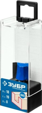 Фреза по дереву ЗУБР "Профессионал" пазовая прямая 18х19х8 мм [28753-18-19]