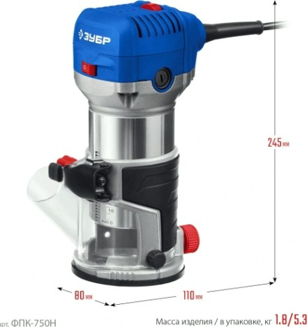 Фрезер сетевой ЗУБР ФПК-750Н Профессионал кромочный, сумка Фрезер сетевой ЗУБР ФПК-750Н Профессионал кромочный, сумка