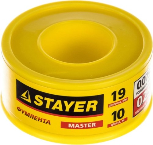 Фум лента STAYER MASTER плотность 0,25 г/см3, 0,075ммх19ммх10м [12360-19-025]