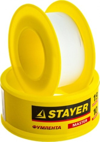 Фум лента STAYER MASTER плотность 0,25 г/см3, 0,075ммх19ммх10м [12360-19-025]