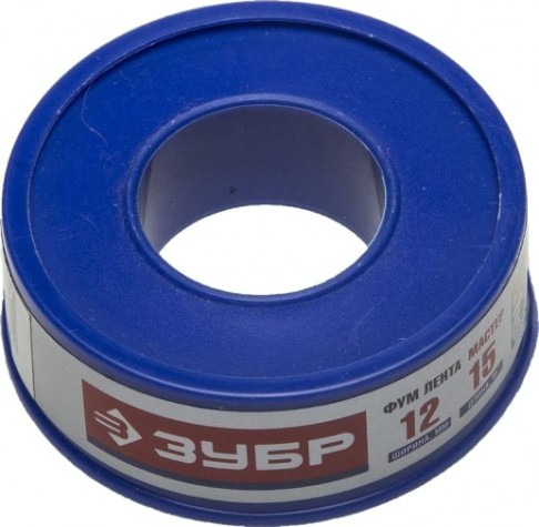 Фум лента ЗУБР МАСТЕР плотность 0,25 г/см3, 0,1ммх12ммх15м [12373-12-025]
