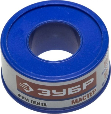 Фум лента ЗУБР МАСТЕР плотность 0,25 г/см3, 0,1ммх19ммх15м [12373-19-025]