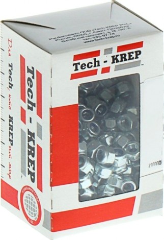 Гайка Tech-KREP М 4 (уп.300 шт.) DIN985 с контрящим кольцом оцинкованная [105251]