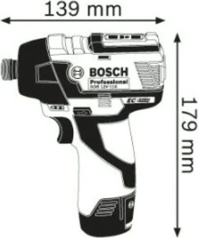 Гайковерт аккумуляторный BOSCH GDR 10,8 V-EC/ 12V-110 бесщеточный [06019E0005] 2х3,0Ач, кейс