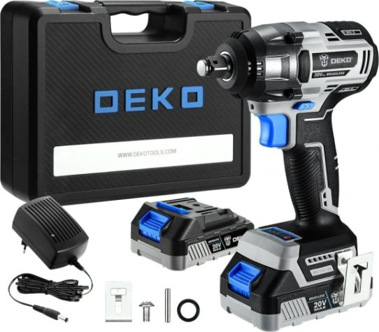 Гайковерт аккумуляторный DEKO DKIS20 2*3.0Ah бесщеточный в кейсе, 20в [063-4033]