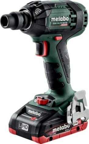 Гайковерт аккумуляторный METABO SSW 18 LTX 2х4,0 LiHD 300 BL ударный, бесщеточный [602395800]