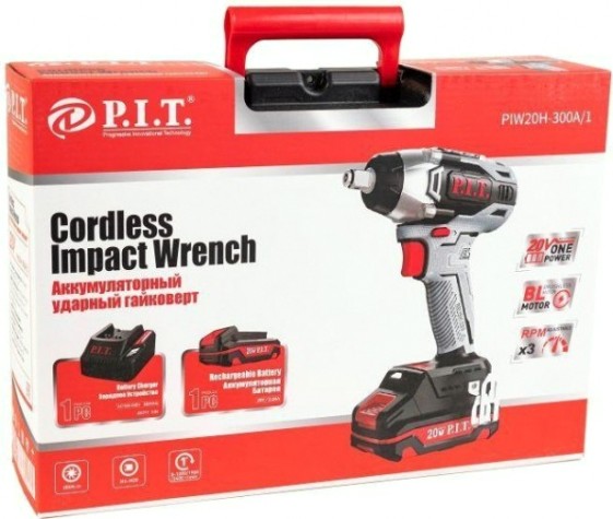Гайковерт аккумуляторный P.i.t. PIW20H-300A/1 бесщеточный