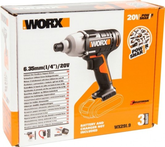 Гайковерт аккумуляторный Worx WX291.9 без АКБ и ЗУ ударный [WX291.9]