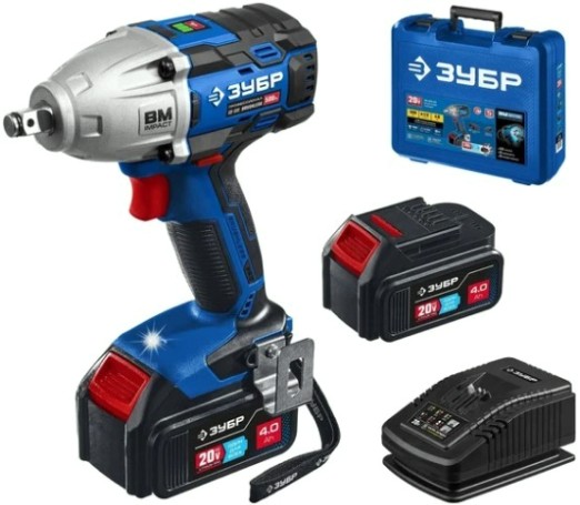 Гайковерт аккумуляторный ЗУБР GB-500-42 Т7 2 АКБ (4 А·ч), бесщеточный кейс, Профессионал [GB-500-42]