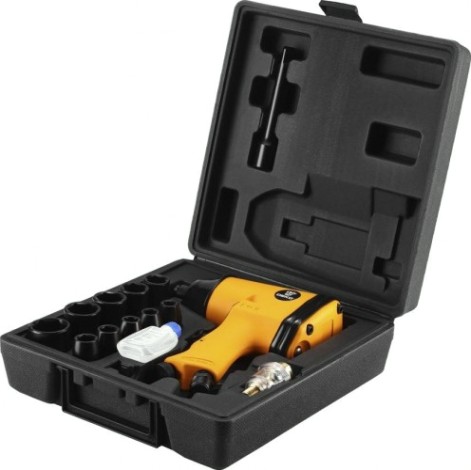 Гайковерт пневматический DEKO DKPT01 SET 3 ударный в чемодане с набором 16 предметов [018-1101]