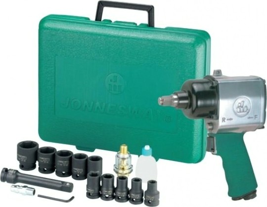 Гайковерт пневматический JONNESWAY JAI-0501K Набор ударный 1/2"DR 7000 об/мин., 610 Нм с аксесс [047822]