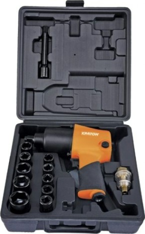 Гайковерт пневматический КРАТОН AIW-02S с набором ударных головок [3 01 07 012]