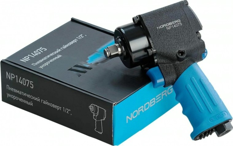 Гайковерт пневматический NORDBERG NP14075 ударный 1/2", 680нм, укороченный [ЦБ-00017080]
