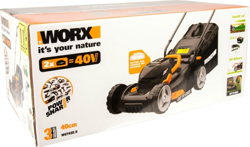 Газонокосилка аккумуляторная Worx WG743E.9 без АКБ и ЗУ [WG743E.9]