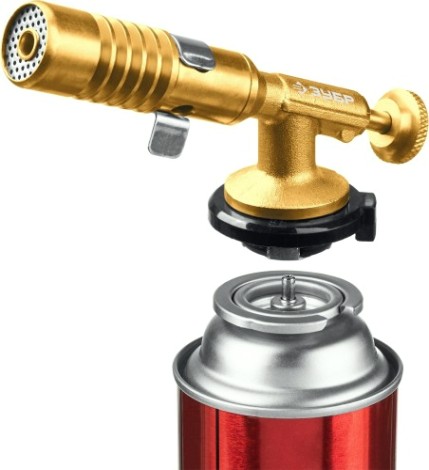Газовая горелка ЗУБР ГРМ-200 цельнометаллическая, 2-в-1, на баллон с цанговым с [55556]