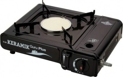 Газовая плита TOURIST KERAMIK GURU PLUS TS-201 керамическая конфорка, с переходником (Корея) [TS-201]