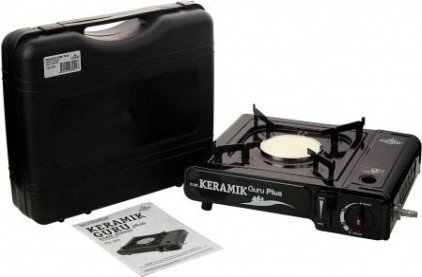 Газовая плита TOURIST KERAMIK GURU PLUS TS-201 керамическая конфорка, с переходником (Корея) [TS-201]