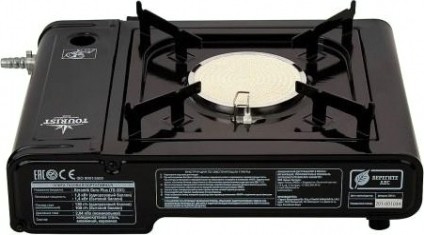 Газовая плита TOURIST KERAMIK GURU PLUS TS-201 керамическая конфорка, с переходником (Корея) [TS-201]