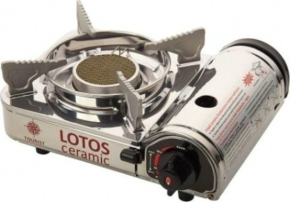 Газовая плита TOURIST LOTOS CERAMIC TR-350 керамическая конфорка, без переходника (Вьетнам) [TR-350]