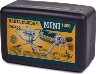 Газовая плита-трансформер TOURIST Mini 1000 со шлангом, в кейсе (Корея) [TM-100]