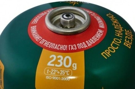 Газовый баллон TOURIST Standart (TBR-230) резьба, одноразовый, туристический, 230 г. (Корея) [TBR-230]