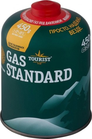 Газовый баллон TOURIST Standart (TBR-450) резьба, одноразовый, туристический, 450 г. (Корея) [TBR-450]