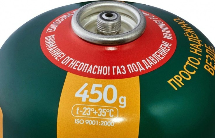 Газовый баллон TOURIST Standart (TBR-450) резьба, одноразовый, туристический, 450 г. (Корея) [TBR-450]