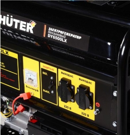 Генератор бензиновый HUTER DY 6500 LX с колесами и аккумулятором [64/1/15]