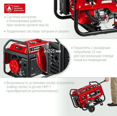 Генератор бензиновый ЗУБР СБ-3300Е Генератор бензиновый ЗУБР СБ-3300Е