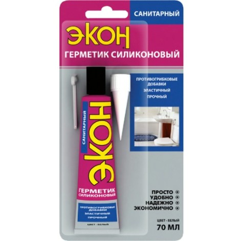 Герметик ЭКОН Санитарный, белый (70 мл) 3002430 [Б0043118]