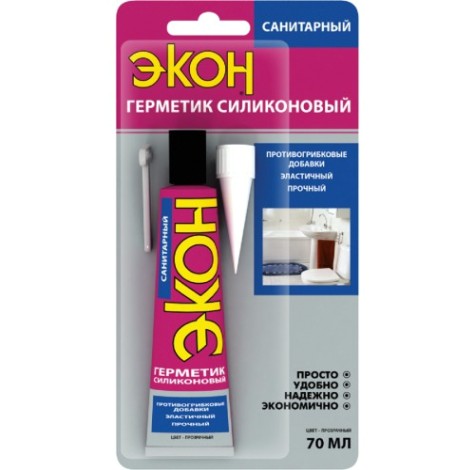 Герметик ЭКОН Санитарный, прозрачный (70 мл) 3002429 [Б0023007]