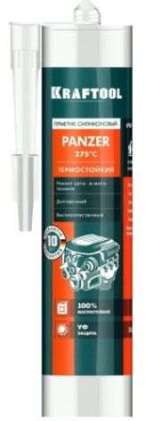 Герметик KRAFTOOL 41259-4 panzer силиконовый термостойкий, черный, 300 мл