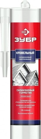 Герметик кровельный силиконовый ЗУБР ПРОФЕССИОНАЛ 280 мл прозрачный [41238-2]